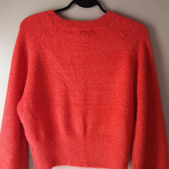 Shrinking Violet Women's Red Sparkle Sweater | New! M - Picture 7 of 14